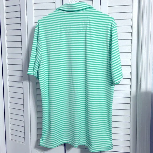 FG Tech Everglades Cup/Everglades Club mens pinstripe golf polo medium. - Picture 4 of 4
